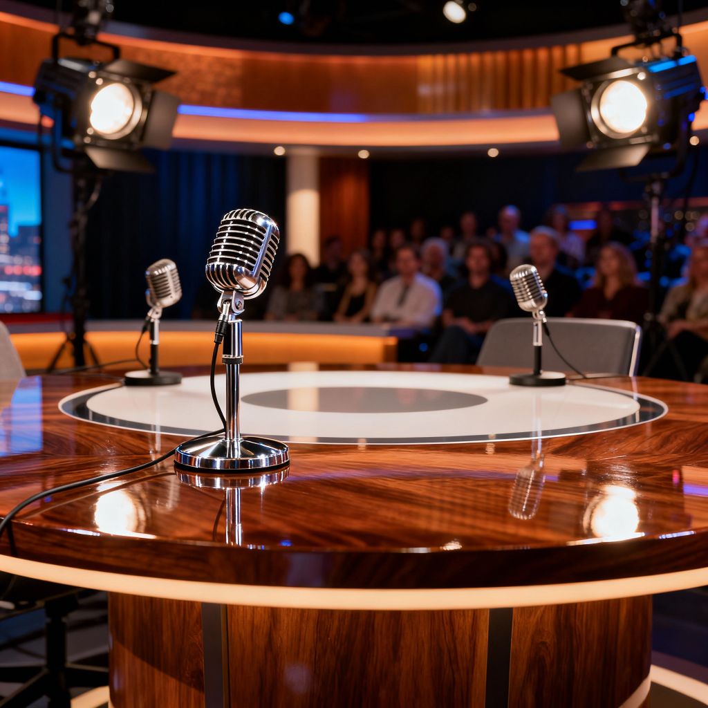 Plateau TV professionnel avec micros vintage - SHOW GOOD